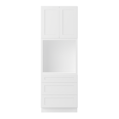 Oven Kitchen Cabinet OC3396 Alpina White LessCare 33 in. width 96 in. height 24 in. depth - Kitchen Cabinets