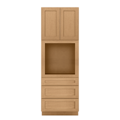 Oven Kitchen Cabinet OC3396 Shaker Toffee LessCare 33 in. width 96 in. height 24 in. depth - Kitchen Cabinets