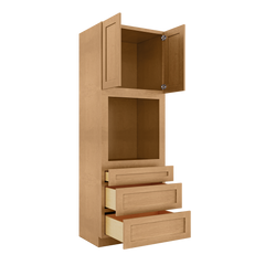 Oven Kitchen Cabinet OC3396 Shaker Toffee LessCare 33 in. width 96 in. height 24 in. depth - Kitchen Cabinets