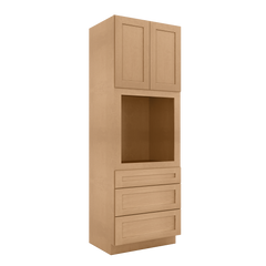 Oven Kitchen Cabinet OC3396 Shaker Toffee LessCare 33 in. width 96 in. height 24 in. depth - Kitchen Cabinets