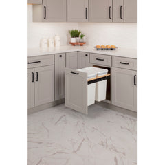 Double White 35 Quart Top-Mount Trashcan Pullout for 15" Opening