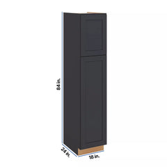 Modernform Cabinet Onyx Black Shaker 18" W X 84" H X 24" D Tall Pantry Cabinet