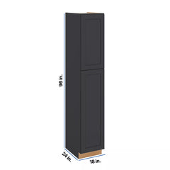 Modernform Cabinet Onyx Black Shaker 18" W X 96" H X 24" D Tall Pantry Cabinet