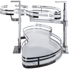 21" Polished Chrome and White Blind Corner Swingout for Openings on the Right of the Blind