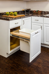Single White 35 Quart Top-Mount Trashcan Pullout for 12" Opening