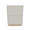 Modernform Cabinet Slim Dove White 24" W X 34 1/2" H X 24" D  2 Drawer Base Cabinet