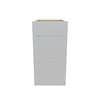Modernform Cabinet Matte White 15" W X 34 1/2" H X 24" D  3 Drawer Base Cabinet