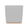 Modernform Cabinet Matte White 30" W X 34 1/2" H X 24" D  3 Drawer Base Cabinet