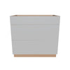 Modernform Cabinet Matte White 36" W X 34 1/2" H X 24" D  3 Drawer Base Cabinet