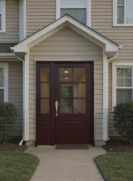 4/5x6/8 Exterior Mahogany Door with 6 Lites Without Trim and One Sidelight