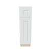 J&K White Shaker S8 Single Door Standard Base Cabinet - 9" W