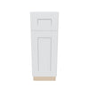 J&K White Shaker S8 Single Door Standard Base Cabinet - 12" W