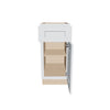 J&K White Shaker S8 Single Door Standard Base Cabinet - 15" W