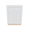 J&K White Shaker S8 Double Door Standard Base Cab - 24" W