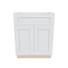 J&K White Shaker S8 Double Door Standard Base Cabinet - 27" W