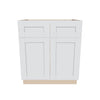 J&K White Shaker S8 Double Door Standard Base Cabinet - 30" W