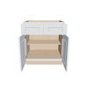 J&K White Shaker S8 Double Door Standard Base Cabinet - 30" W