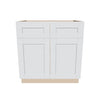 J&K White Shaker S8 Double Door Standard Base Cabinet - 33" W