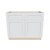 J&K White Shaker S8 Double Door Standard Base Cab - 42" W