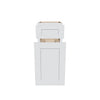 J&K White Shaker S8 Base Waste Bin Pull-Out w/One (1) Bin Cut-out - 15" W
