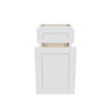 J&K White Shaker S8 Base Waste Bin Pull-Out w/Two (2) Bin Cut-outs - 18" W