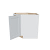 J&K White Shaker S8 Base Corner Diagonal w/With Round Lazy-Susan Tray - 36"W