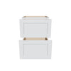 J&K White Shaker S8 Base w/2 Drawers - 24" W