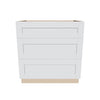 J&K White Shaker S8 Base w/3 Drawers - 33" W
