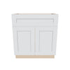 J&K White Shaker S8 Vanity Base Sink Door/False Drawer 30" W x 33" H x 21" D