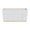 J&K White Shaker S8 Vanity Sink Combo 60" W x 33" H x 21" D