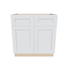 J&K White Shaker S8 Sink Base - 33" W