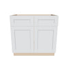J&K White Shaker S8 Sink Base - 36" W