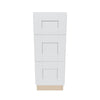 J&K White Shaker S8 Vanity 3 Drawer Base 12" W x 33" H x 21" D