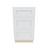 J&K White Shaker S8 Vanity 3 Drawer Base 18" W x 33" H x 21" D