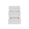 J&K White Shaker S8 Vanity 3 Drawer Base 21" W x 33" H x 21" D