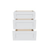 J&K White Shaker S8 Vanity 3 Drawer Base 24" W x 33" H x 21" D
