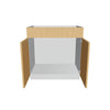 Modernform Cabinet Natural Oak 33" W X 34 1/2" H X 21" D Vanity Sink Base 2 Doors/1 False Front