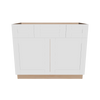 Modernform Cabinet White Shaker 42" W X 34 1/2" H X 21" D Combo Cabinet w/2 Side Drawers