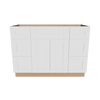 Modernform Cabinet White Shaker 48" W X 34 1/2" H X 21" D Combo Cabinet 2 Doors/6 Drawers/1 False Front