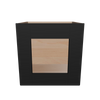 Modernform Cabinet Onyx Black Shaker 15" W X 15" H X 12" D Single Glass Door Wall Cabinet