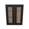 Modernform Cabinet Onyx Black Shaker 24" W X 30" H X 12" D Double Glass Door Wall Cabinet