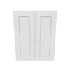 J&K White Shaker S8 Double Door Wall Cabinet - 24" W x 30" H