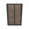 Modernform Cabinet Slim Sage Green 24" W X 36" H X 12" D Double Glass Door Wall Cabinet