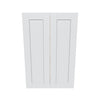 J&K White Shaker S8 Double Door Wall Cabinet - 24" W x 36" H