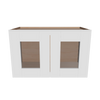 Modernform Cabinet White Shaker 27" W X 15" H X 12" D Double Glass Door Wall Cabinet