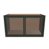 Modernform Cabinet Slim Sage Green 27" W X 15" H X 12" D Double Glass Door Wall Cabinet