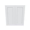 J&K White Shaker S8 Double Door Wall Cabinet - 27" W x 30" H