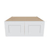 J&K White Shaker S8 Refrigerator Wall Cabinet - 30" W x 12" H x 27" D