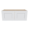 J&K White Shaker S8 Double Door Wall Cabinet - 30" W x 12" H