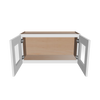 Modernform Cabinet White Shaker 30" W X 15" H X 12" D Double Glass Door Wall Cabinet